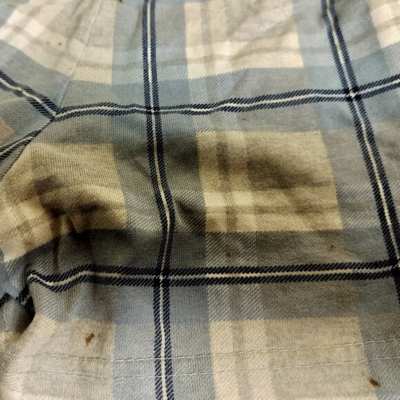 Stefano Basics Mens Plaid Cotton Blend Shorts M Blue White Draw String Stretch - Picture 3 of 4